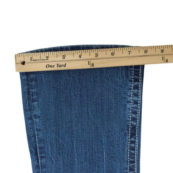 Miss Me Boot Cut Jeans READ Womens 26 Flap Pockets Low Rise Distressed Denim - Picture 6 of 16